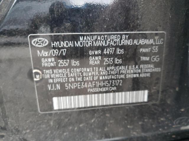 5NPE34AF1HH573172 - 2017 HYUNDAI SONATA SPORT BLACK photo 12