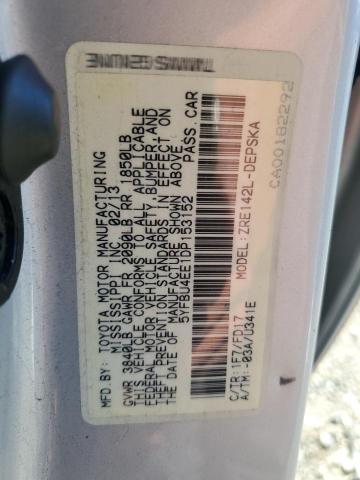 5YFBU4EE1DP153152 - 2013 TOYOTA COROLLA BASE Сріблястий фото 13