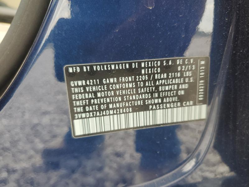 3VWDX7AJ4DM428408 - 2013 VOLKSWAGEN JETTA SE BLUE photo 12