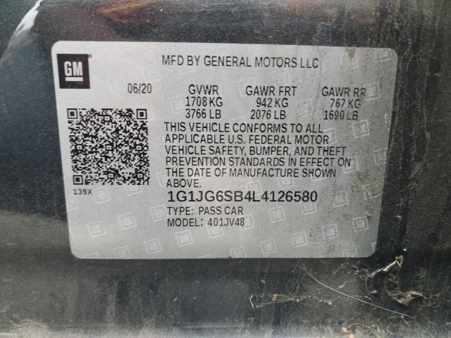 1G1JG6SB4L4126580 - 2020 CHEVROLET SONIC GRAY photo 12