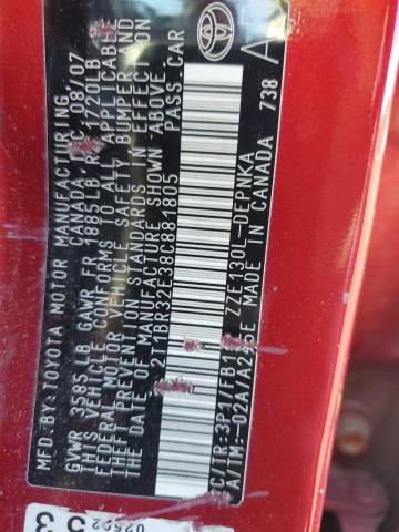 2T1BR32E38C881805 - 2008 TOYOTA COROLLA CE Rot Foto 12