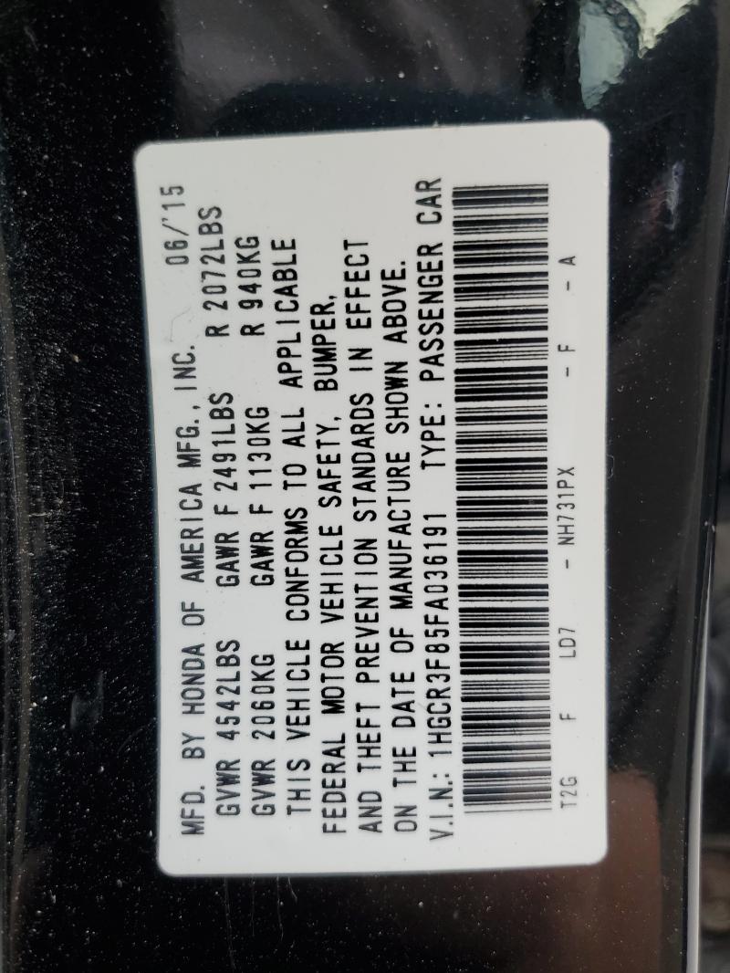 1HGCR3F85FA036191 - 2015 HONDA ACCORD EXL BLACK photo 13