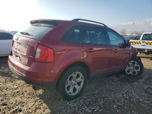 2FMDK3JC0EBA94369 - 2014 FORD EDGE SEL RED photo 3