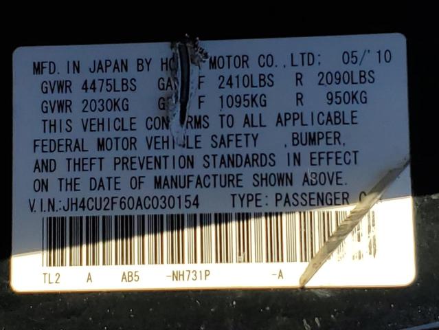JH4CU2F60AC030154 - 2010 ACURA TSX BLACK photo 12