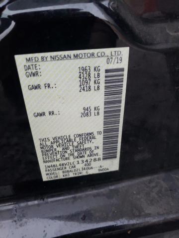 1N4BL4BV2LC134288 - 2020 NISSAN ALTIMA S BLACK photo 12