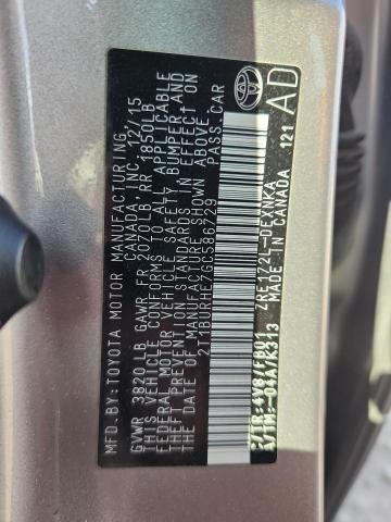 2T1BURHE7GC586729 - 2016 TOYOTA COROLLA L 银色 照片 12