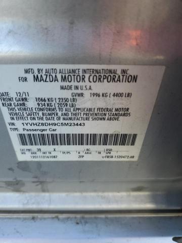 1YVHZ8DH9C5M23443 - 2012 MAZDA 6 I 银色 照片 12