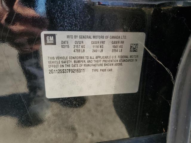 2G1125S37F9216311 - 2015 CHEVROLET IMPALA LT 黑色 照片 12