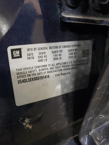 2G4GL5EX8G9191414 - 2016 BUICK REGAL 蓝色 照片 12