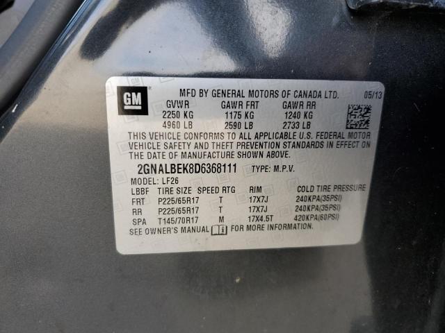 2GNALBEK8D6368111 - 2013 CHEVROLET EQUINOX LS GRAY photo 14