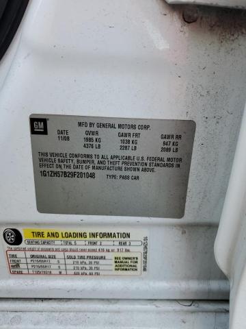 1G1ZH57B29F201048 - 2009 CHEVROLET MALIBU 1LT Ақ фото 13