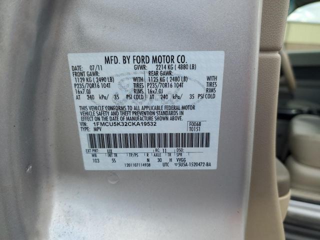 1FMCU5K32CKA19532 - 2012 FORD ESCAPE HYBRID 银色 照片 13