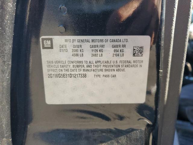 2G1WG5E31D1217338 - 2013 CHEVROLET IMPALA LT BLACK photo 12