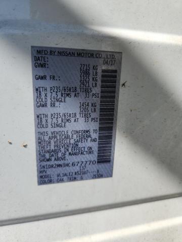 5N1DR2MN3HC677770 - 2017 NISSAN PATHFINDER S Ağ foto 13