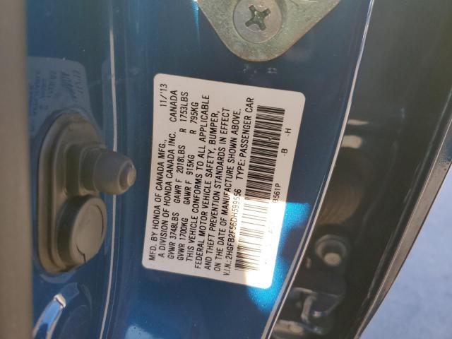 2HGFB2F56DH599556 - 2013 HONDA CIVIC LX BLUE photo 13