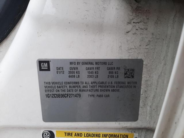 1G1ZC5E06CF271479 - 2012 CHEVROLET MALIBU 1LT 白色 照片 12