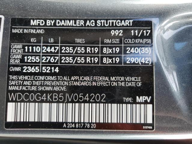 WDC0G4KB5JV054202 - 2018 MERCEDES-BENZ GLC 300 4MATIC SILVER photo 12