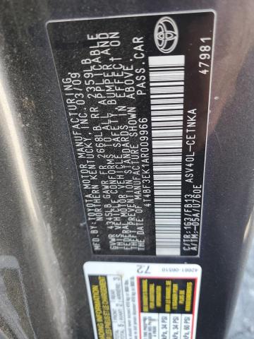 4T4BF3EK1AR009966 - 2010 TOYOTA CAMRY BASE CHARCOAL photo 12