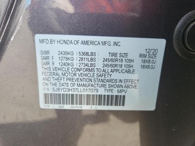 5J8YD3H37LL017079 - 2020 ACURA MDX 灰色 照片 13