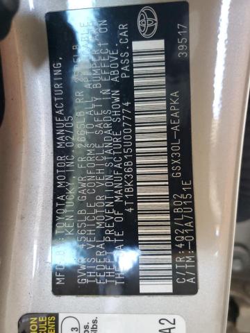 4T1BK36B15U007774 - 2005 TOYOTA AVALON XL 棕色 照片 12