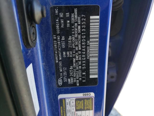 5XXGR4A68DG133527 - 2013 KIA OPTIMA SX BLUE photo 12