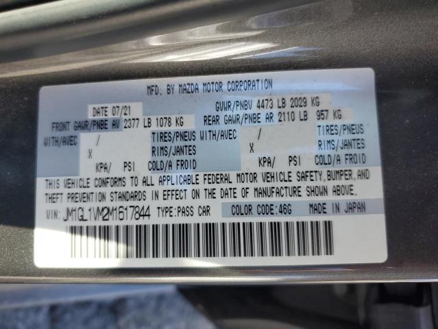 JM1GL1VM2M1617844 - 2021 MAZDA 6 TOURING 灰色 照片 12