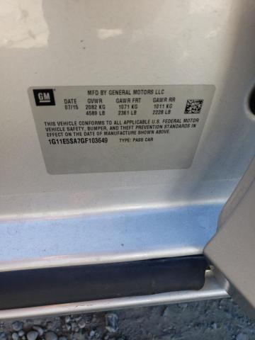 1G11E5SA7GF103649 - 2016 CHEVROLET MALIBU LIMITED LTZ 银色 照片 12