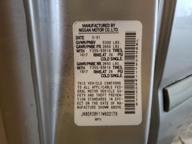 JN8DR09Y11W602179 - 2001 NISSAN PATHFINDER LE 金色 照片 13