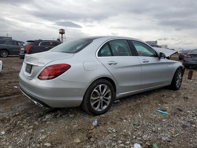 55SWF4KB6GU177273 - 2016 MERCEDES-BENZ C 300 4MATIC SILVER photo 3