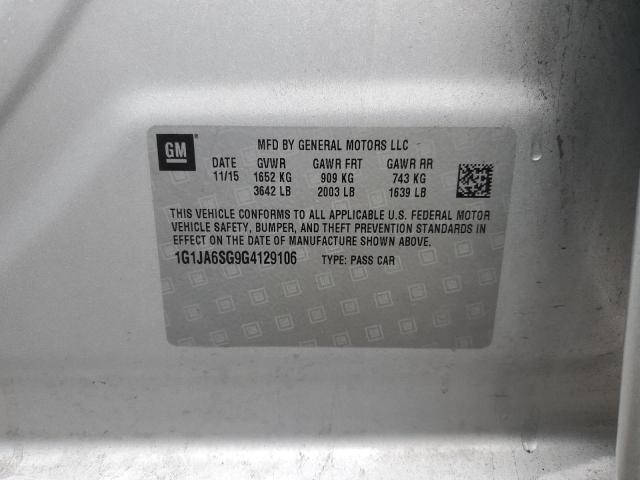 1G1JA6SG9G4129106 - 2016 CHEVROLET SONIC LS 银色 照片 13