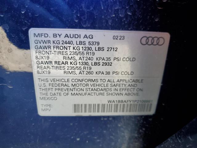 WA1BBAFY1P2106861 - 2023 AUDI Q5 PREMIUM PLUS 40 BLUE photo 14