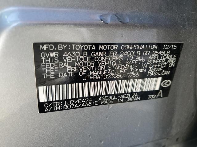 JTHBA1D23G5015756 - 2016 LEXUS IS 200T GRAY photo 13