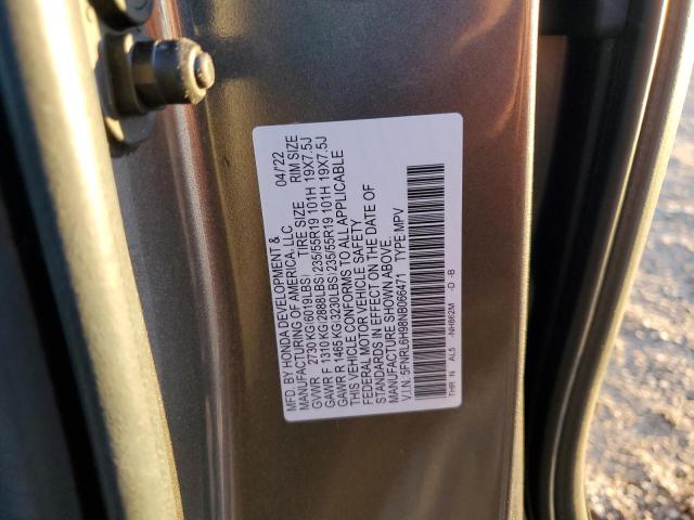 5FNRL6H98NB066471 - 2022 HONDA ODYSSEY ELITE TAN photo 12