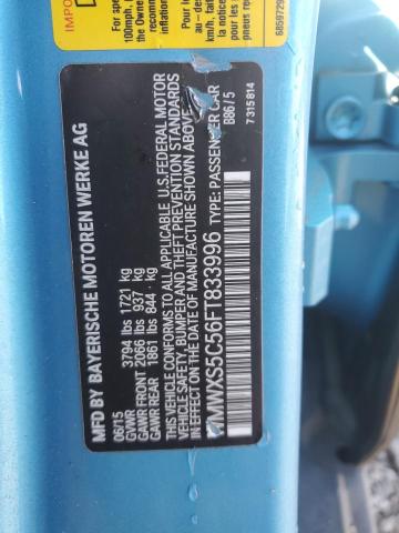 WMWXS5C56FT833996 - 2015 MINI COOPER BLUE photo 12