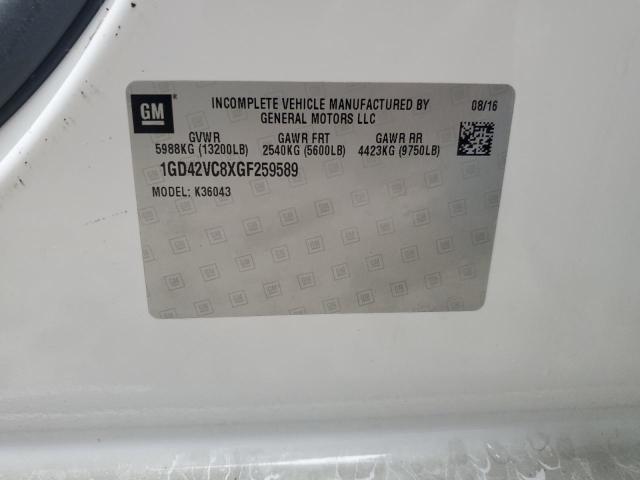 1GD42VC8XGF259589 - 2016 GMC SIERRA K3500 WHITE photo 12