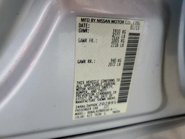 1N4AL3APXDC202895 - 2013 NISSAN ALTIMA 2.5 SILVER photo 12