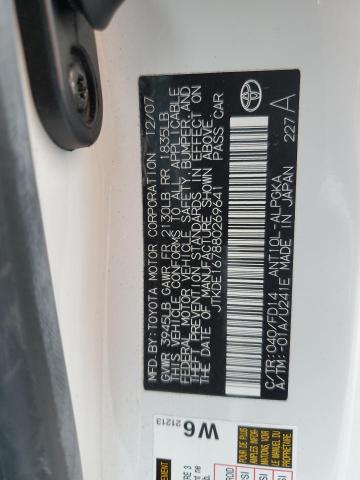 JTKDE167880269641 - 2008 TOYOTA SCION TC 白色 照片 12