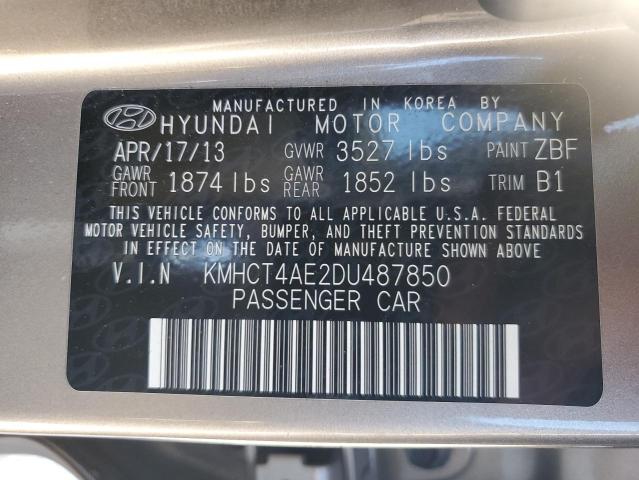 KMHCT4AE2DU487850 - 2013 HYUNDAI ACCENT GLS TAN photo 12