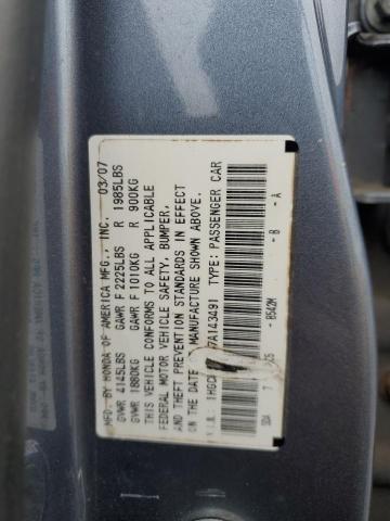 1HGCM56707A143491 - 2007 HONDA ACCORD EX BLUE photo 12