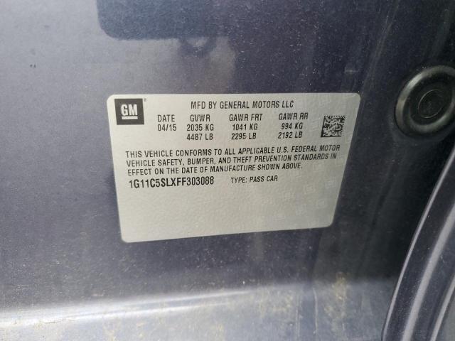 1G11C5SLXFF303088 - 2015 CHEVROLET MALIBU 1LT أزرق صورة 12