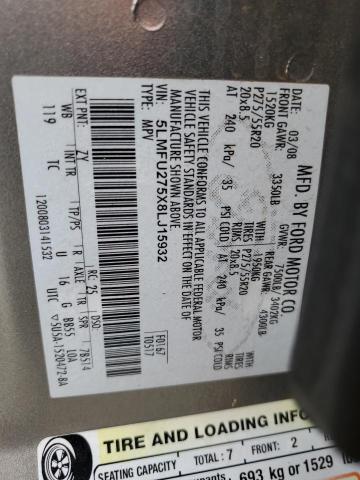 5LMFU275X8LJ15932 - 2008 LINCOLN NAVIGATOR 灰色 照片 14