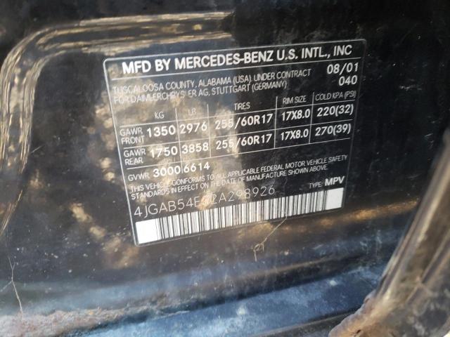 4JGAB54E32A298926 - 2002 MERCEDES-BENZ ML 320 BLACK photo 13