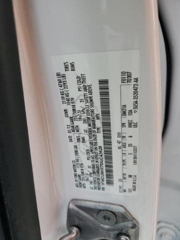 1FMCU9HX7DUC43628 - 2013 FORD ESCAPE SEL WHITE photo 12