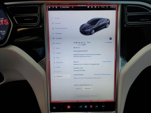 5YJSA1E23GF176171 - 2016 TESLA MODEL S გრაფიტი ფოტო 9