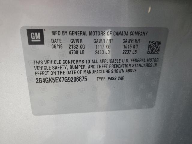 2G4GK5EX7G9206875 - 2016 BUICK REGAL 银色 照片 12