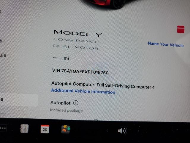 7SAYGAEEXRF018760 - 2024 TESLA MODEL Y RED photo 9