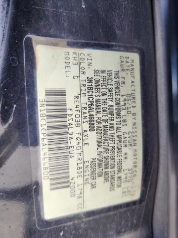 3N1BC1CP6AL466800 - 2010 NISSAN VERSA S BLACK photo 13