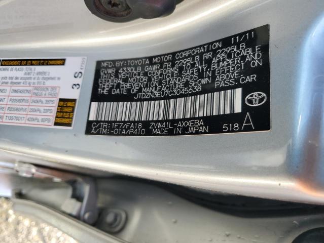 JTDZN3EU7C3045638 - 2012 TOYOTA PRIUS V SILVER photo 13