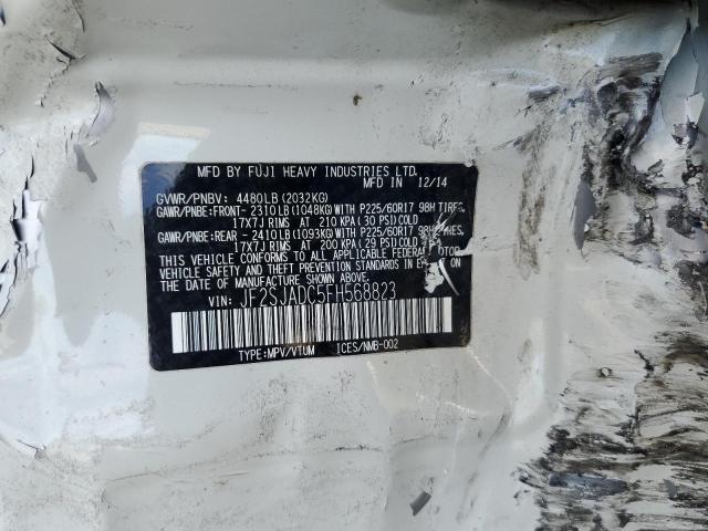 JF2SJADC5FH568823 - 2015 SUBARU FORESTER 2.5I PREMIUM Weiß Foto 12