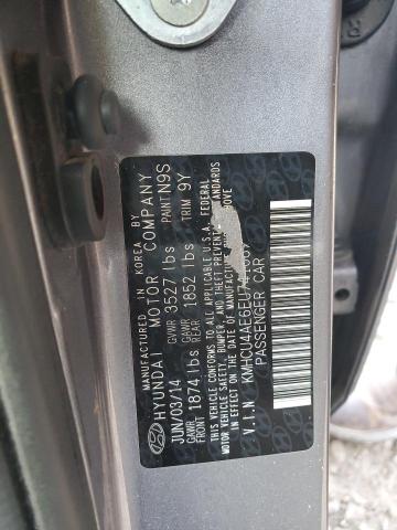 KMHCU4AE6EU741087 - 2014 HYUNDAI ACCENT GLS GRAY photo 12